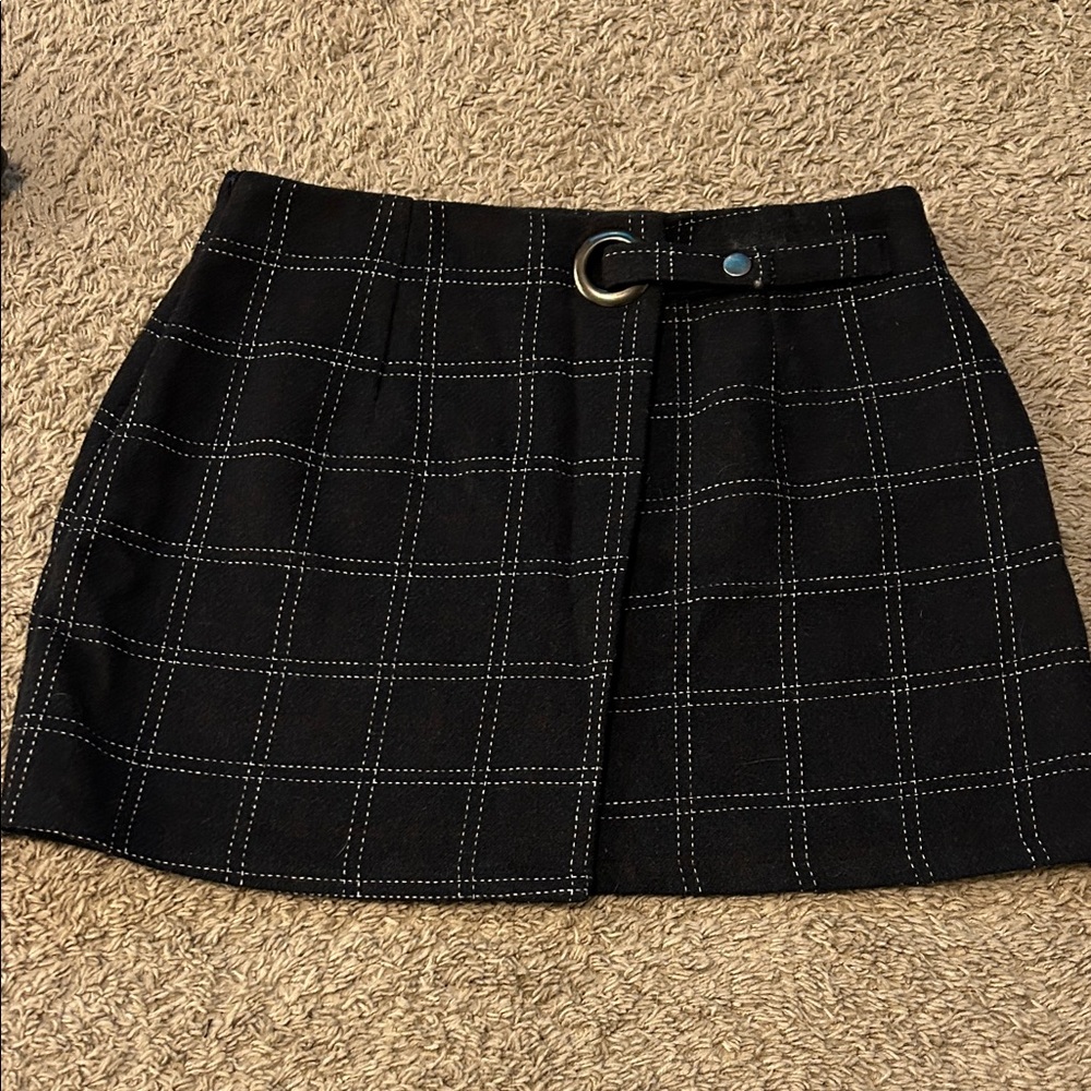 SHEIN Black Checkered Mini Skirt